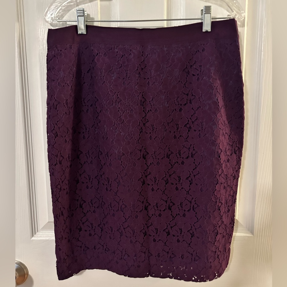 J Crew Purple Pencil Skirt EUC Size 8
